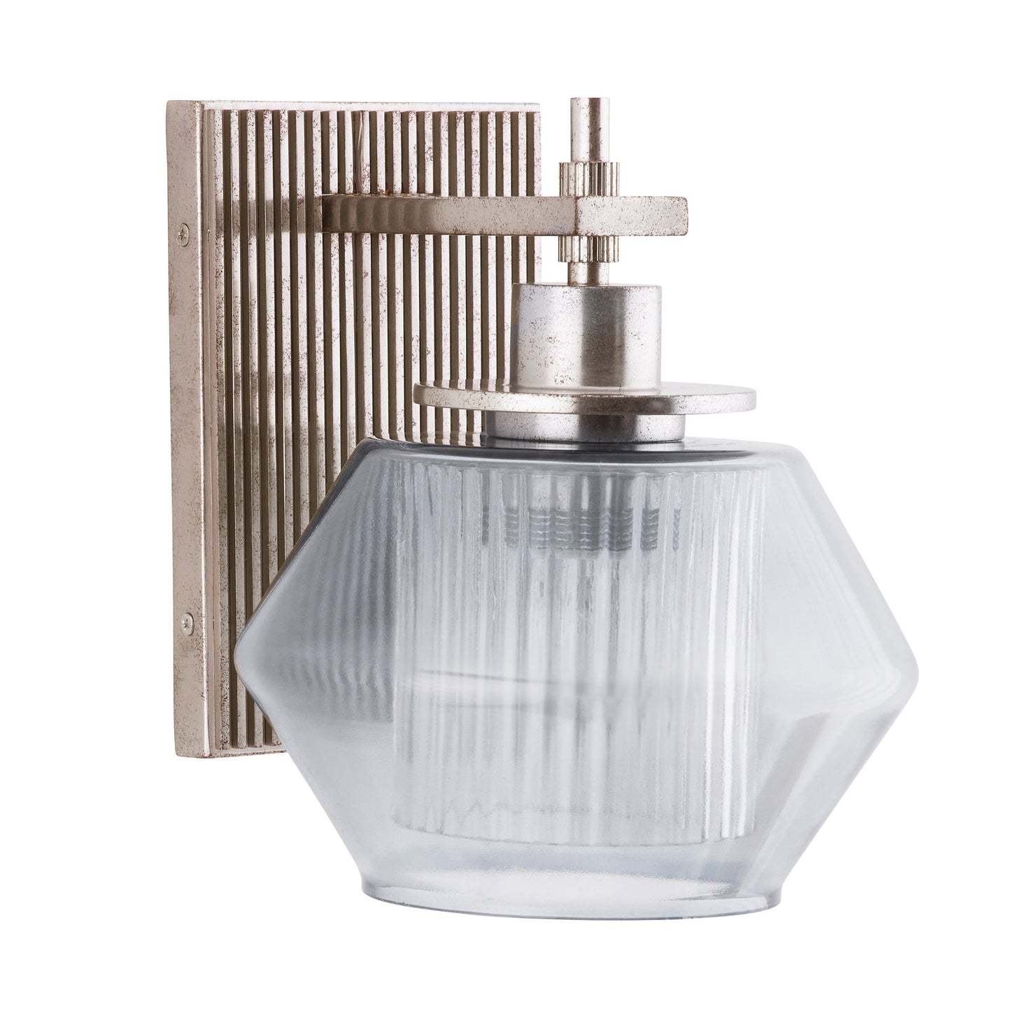 Holm Sconce - Blue Smoke Glass with Pewter Steel