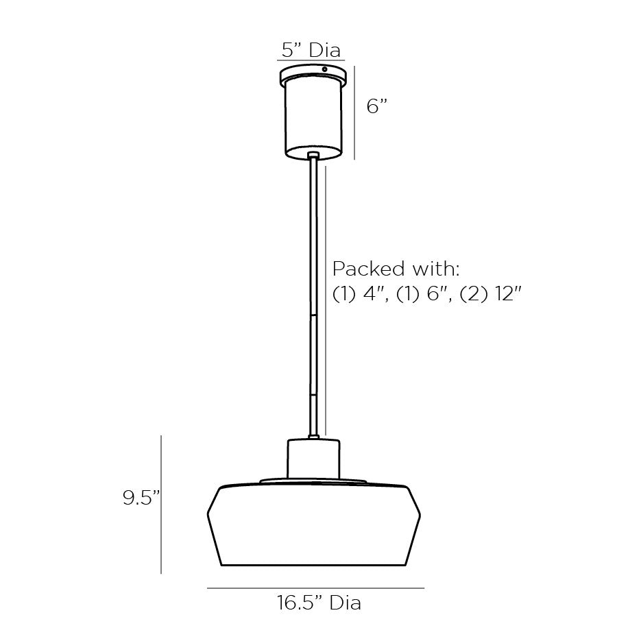 Holm Pendant - Double-Layered Glass with Pewter Finish for Kitchen Island or Hallway Fixture