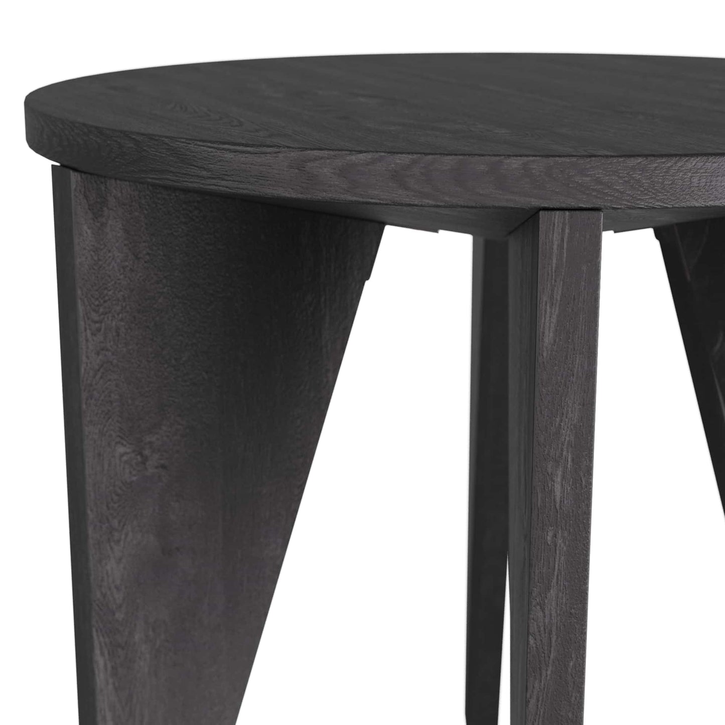 Round Talbot End Table in Ebony Wood Finish - Six Conical Legs -Finish Varies - Contract Suitable