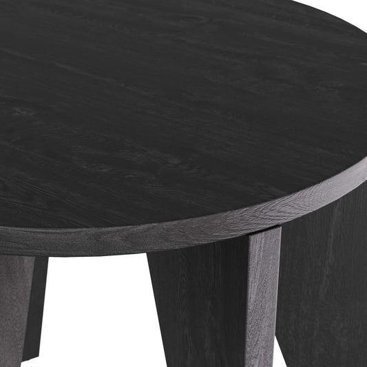 Round Talbot End Table in Ebony Wood Finish - Six Conical Legs -Finish Varies - Contract Suitable