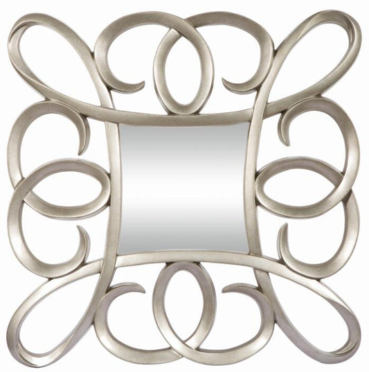 Silver Curls Elegance - Modern Wall Mirror with Stylish Curved Design for Chic and Contemporary Home Decor