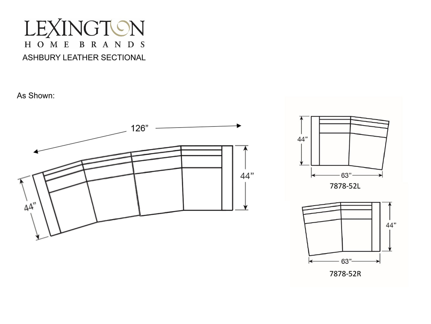 Lexington Silverado Ashbury Leather Sectional Sofa – Chocolate, Tan, Ivory - Spacious Modern Design