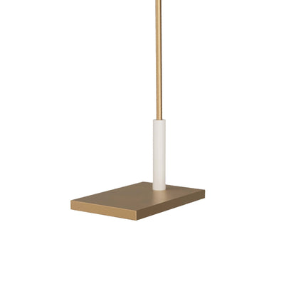 Wayne Floor Lamp - Conical Matte Cream Steel Shade with Articulating Antique Brass Steel Arm