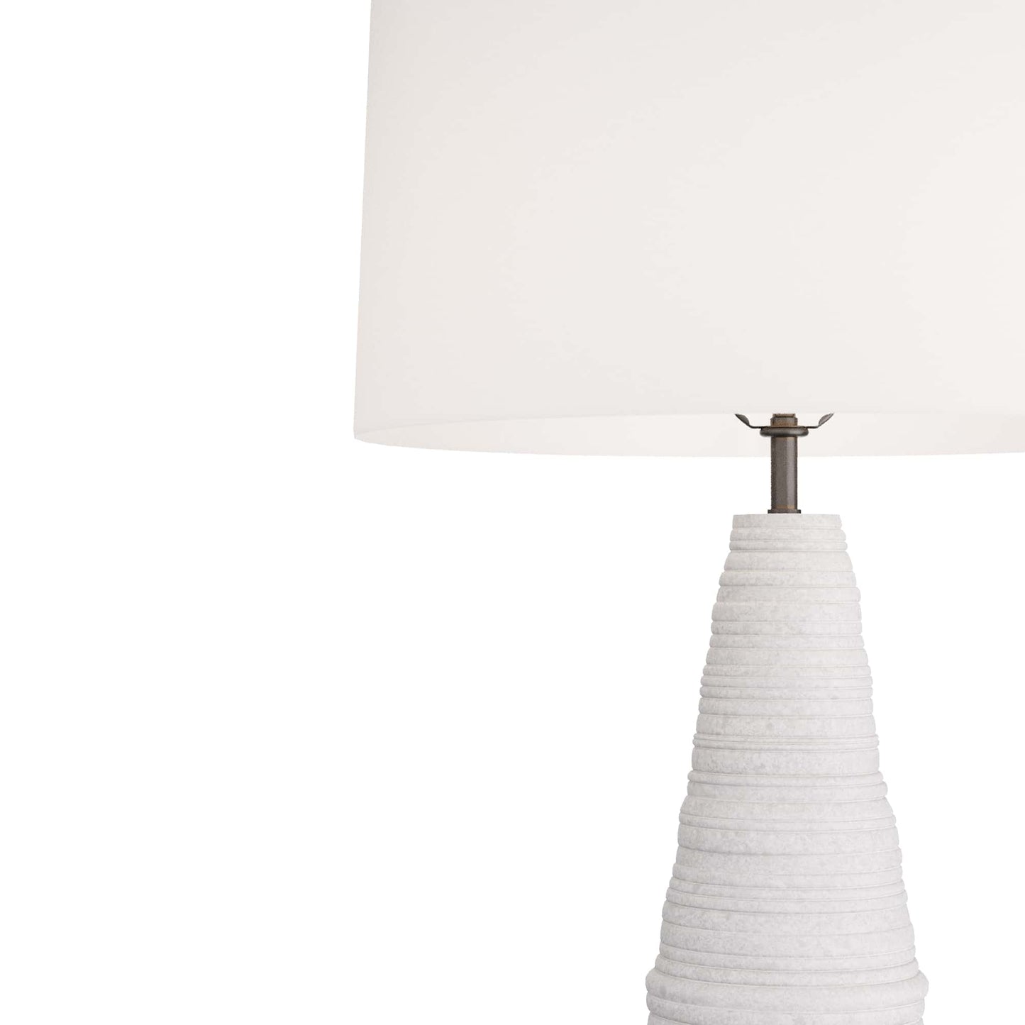 Vickery Lamp - Artisanal Conical Silhouette with Ivory Riverstone Composite