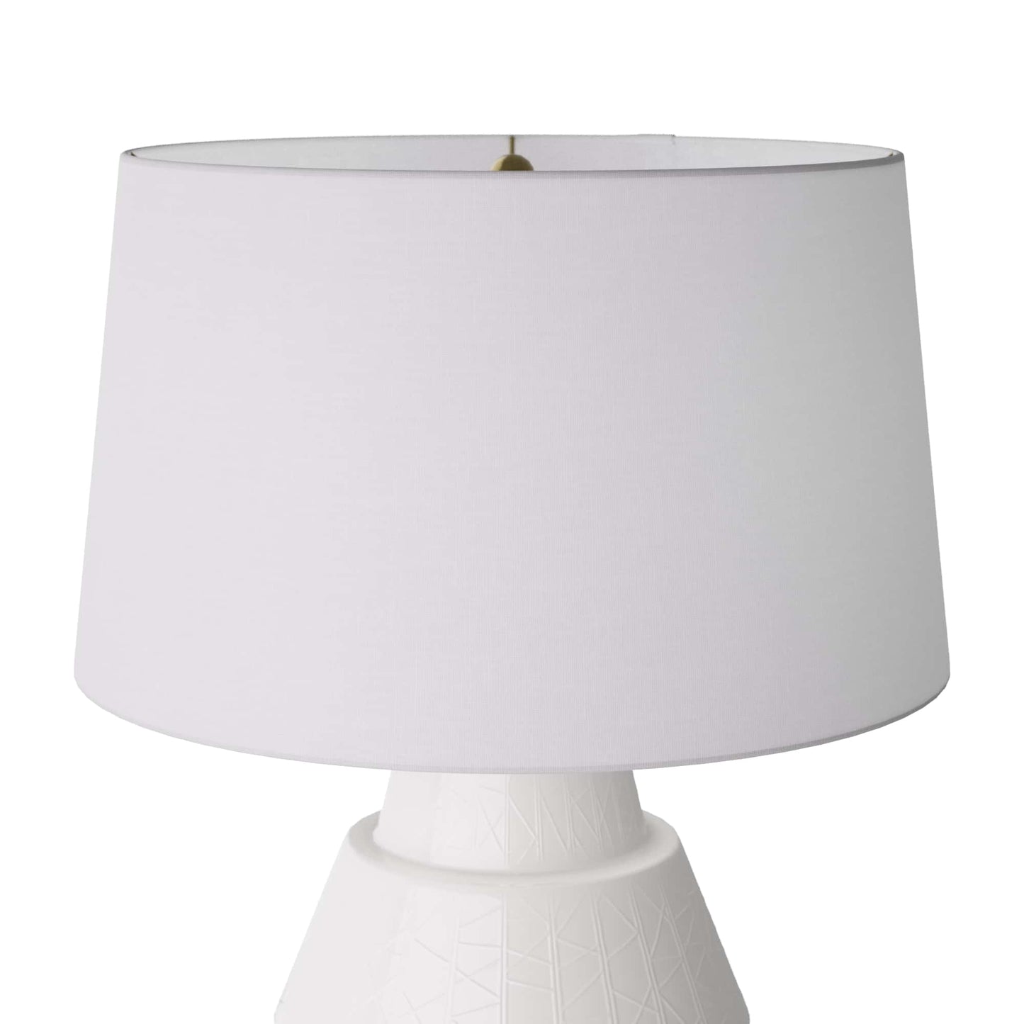 Wanda Lamp - White Ceramic Midcentury Modern Style with Fractal Patterning