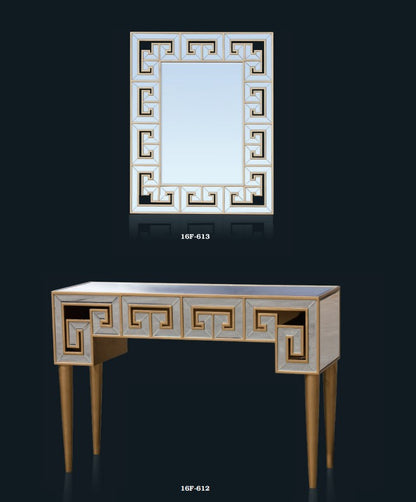 Greek Key Mirror Console