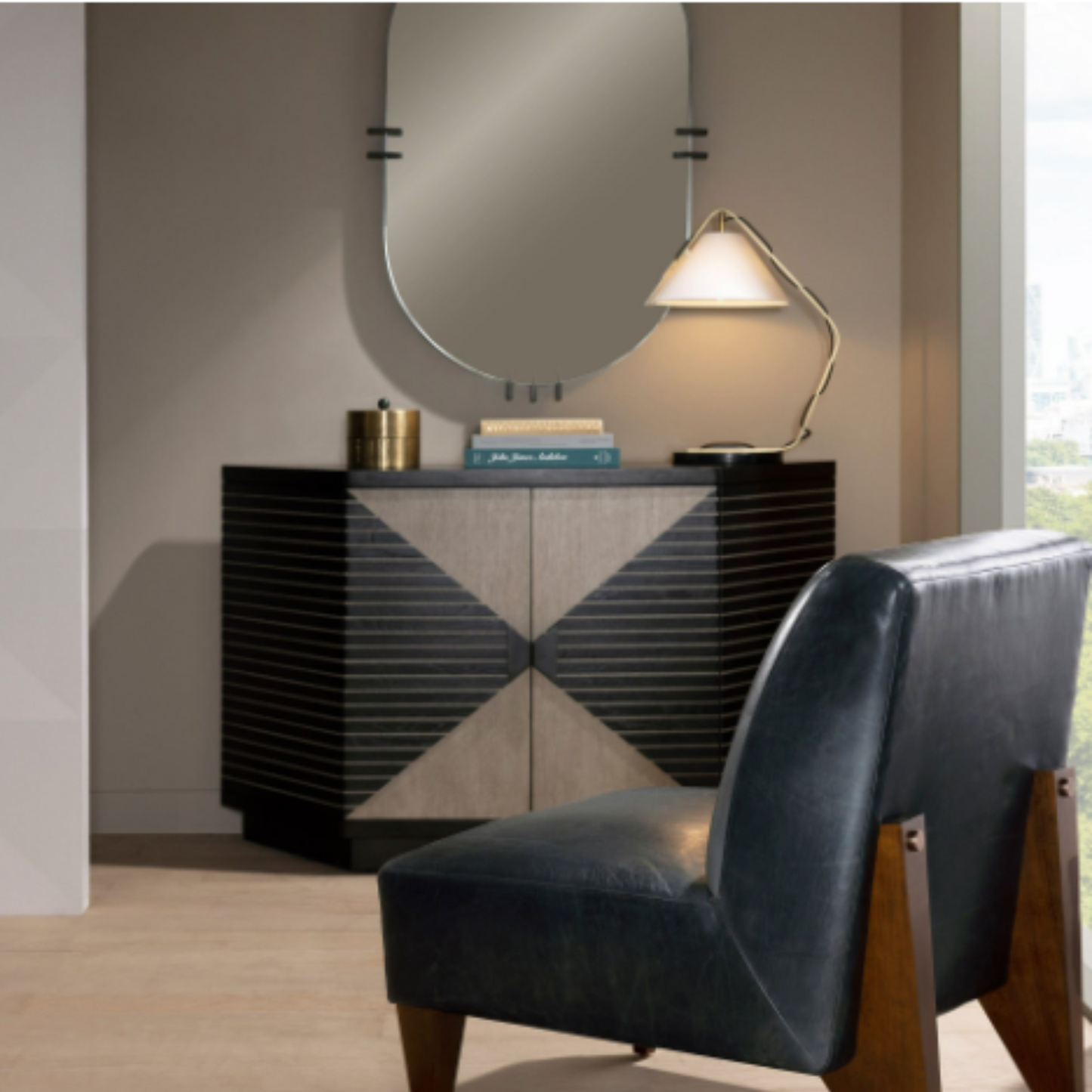 Vector Credenza - Ebony Finish -  Sleek and Modern Storage Solution