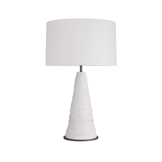 Vickery Lamp - Artisanal Conical Silhouette with Ivory Riverstone Composite