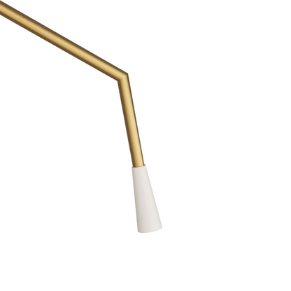 Wayne Floor Lamp - Conical Matte Cream Steel Shade with Articulating Antique Brass Steel Arm