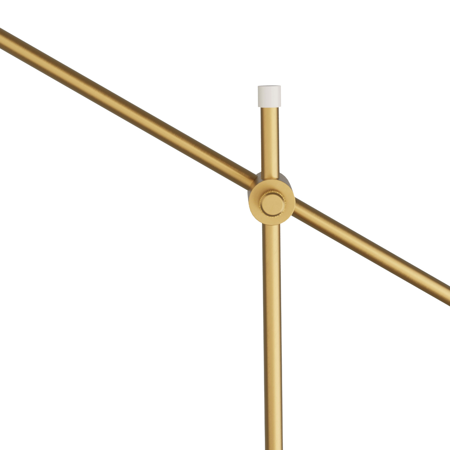 Wayne Floor Lamp - Conical Matte Cream Steel Shade with Articulating Antique Brass Steel Arm