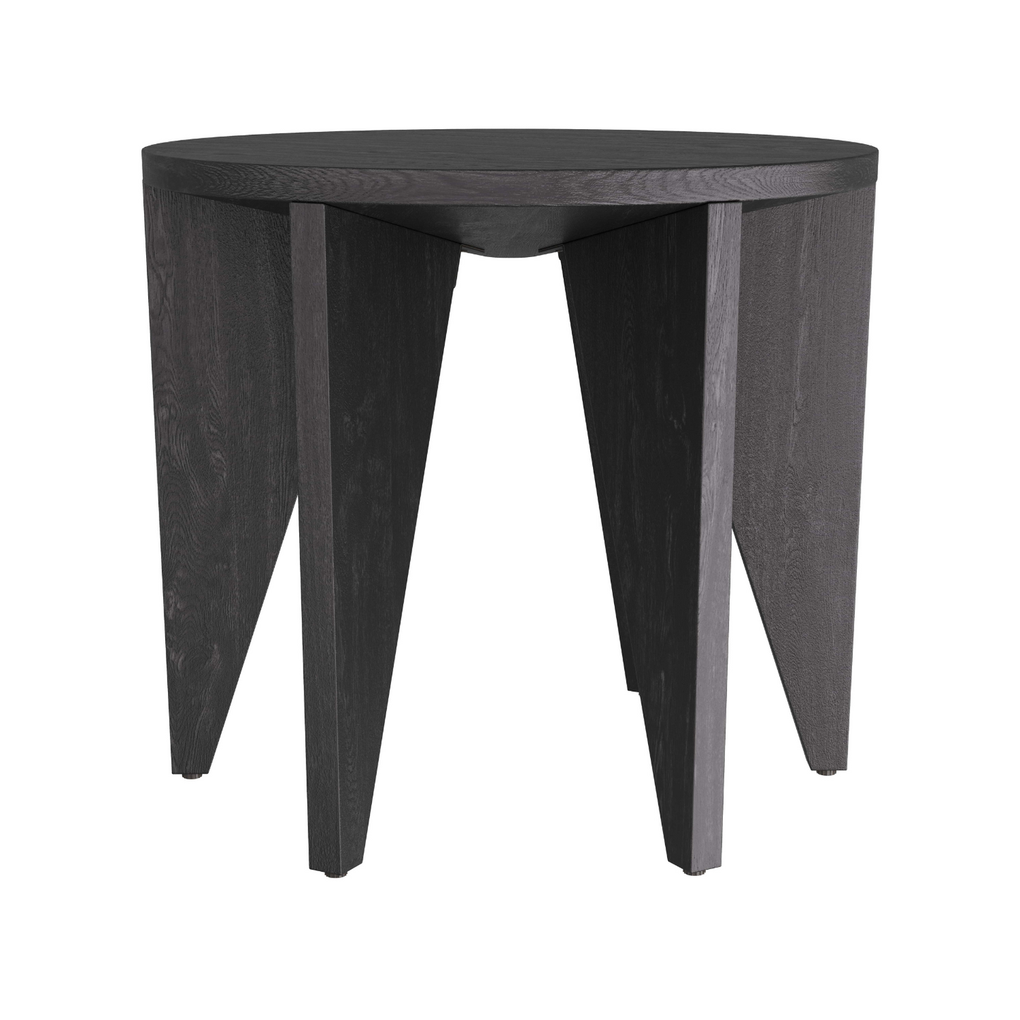 Round Talbot End Table in Ebony Wood Finish - Six Conical Legs -Finish Varies - Contract Suitable