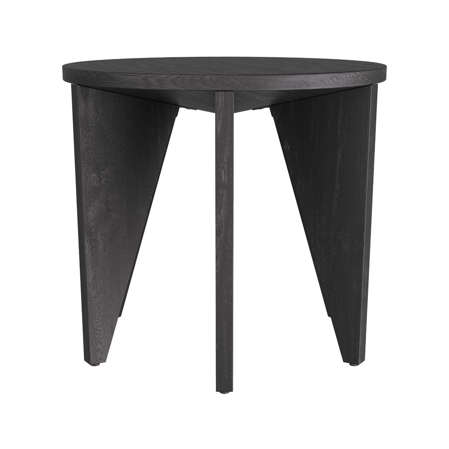 Round Talbot End Table in Ebony Wood Finish - Six Conical Legs -Finish Varies - Contract Suitable