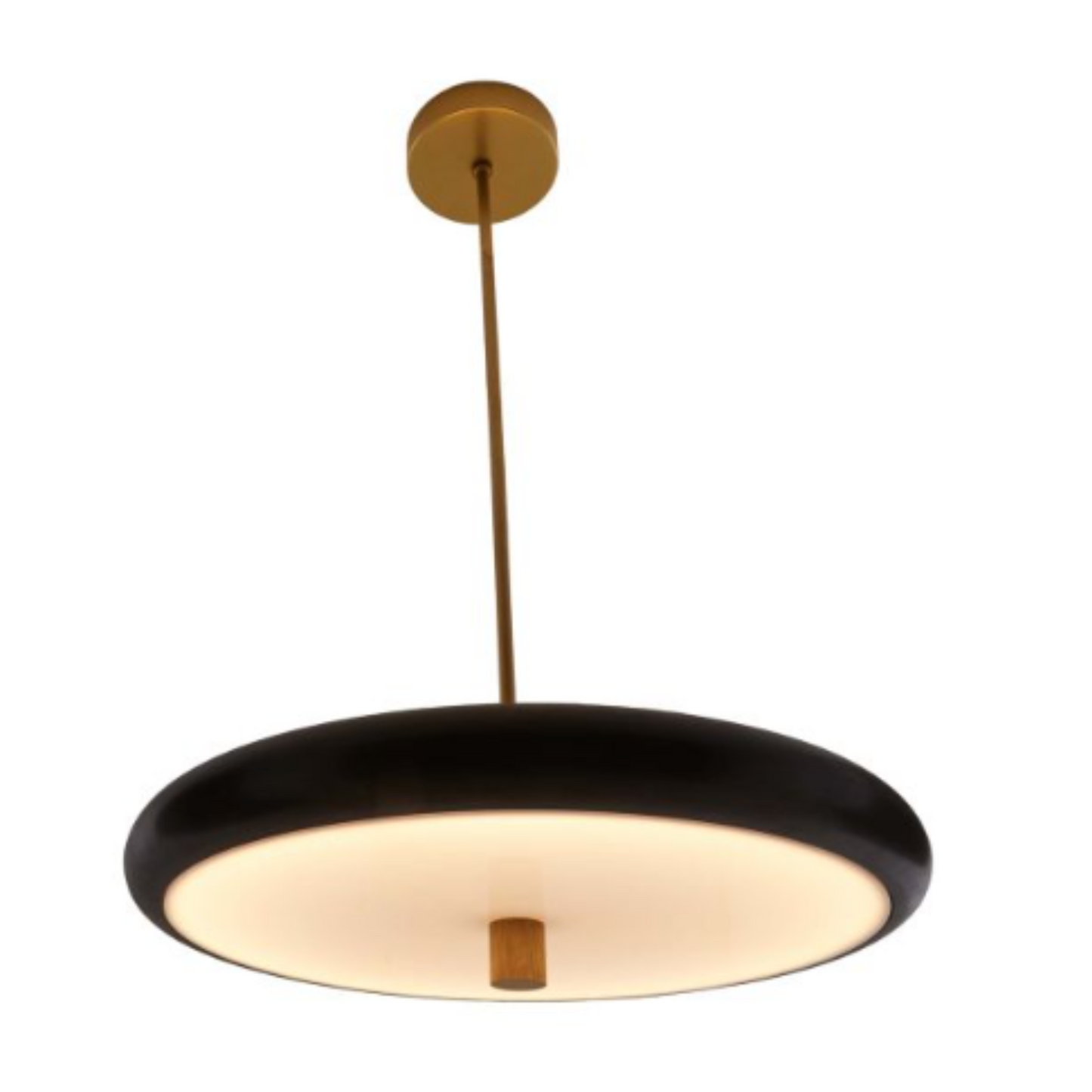 Plato Pendant - Saucer-Shaped English Bronze Iron with Frosted Acrylic Diffuser