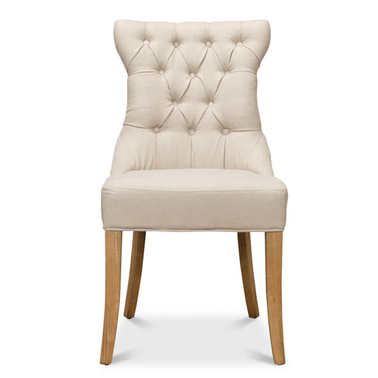 Sophie Side Chair – White Linen Upholstered Dining Chair