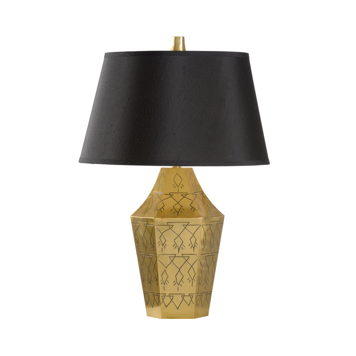 Writings on the Wall Lamp - Antique Gold Finish with Black Silkette Shade