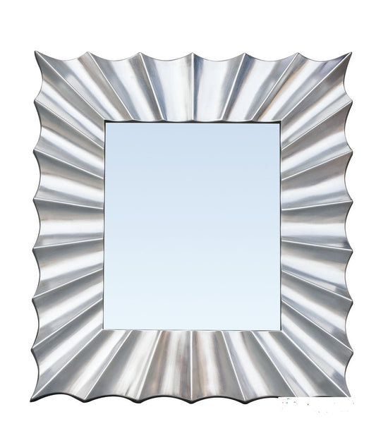 Pleated Elegance Wall Mirror - Unique Design with Textured Pleats for Chic and Distinctive Home Decor