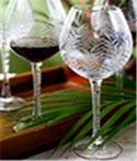 Etched Palm Red Wine Glasses - Set of 2