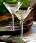 Etched Palm Martini Glasses - Set of 2