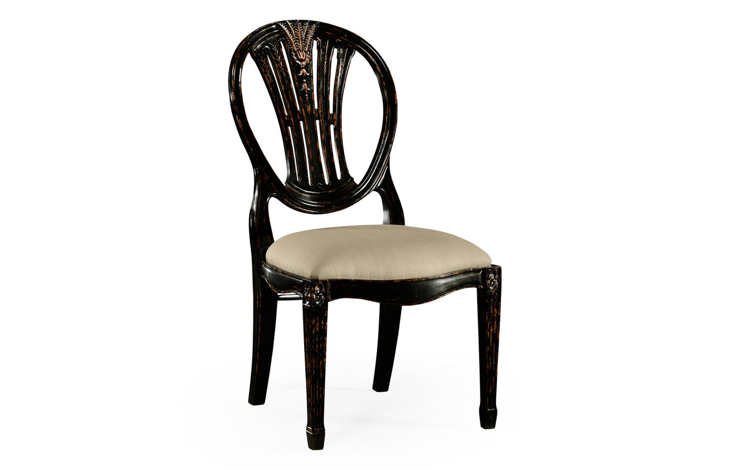 Hepplewhite Wheatsheaf Honey Black Side Chair 493760-SC-PHB-F001