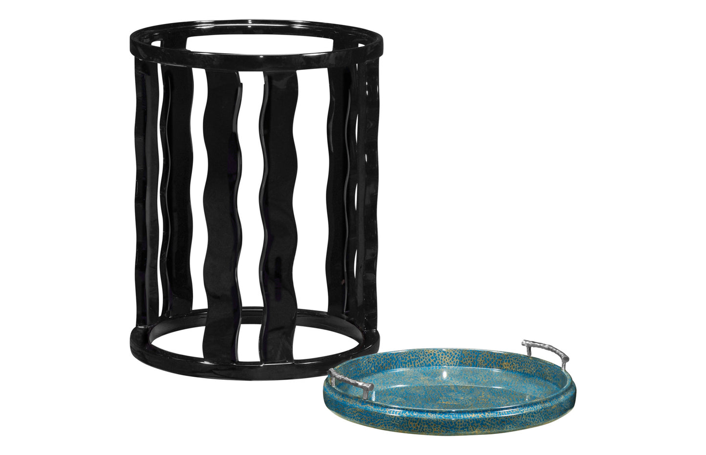 Smoky Black Side Table with Reversible Top 495522-BLG