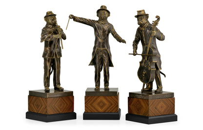 Antique Dark Bronze Monkey Orchestra Set 495763-DBR