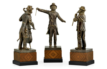 Antique Dark Bronze Monkey Orchestra Set 495763-DBR