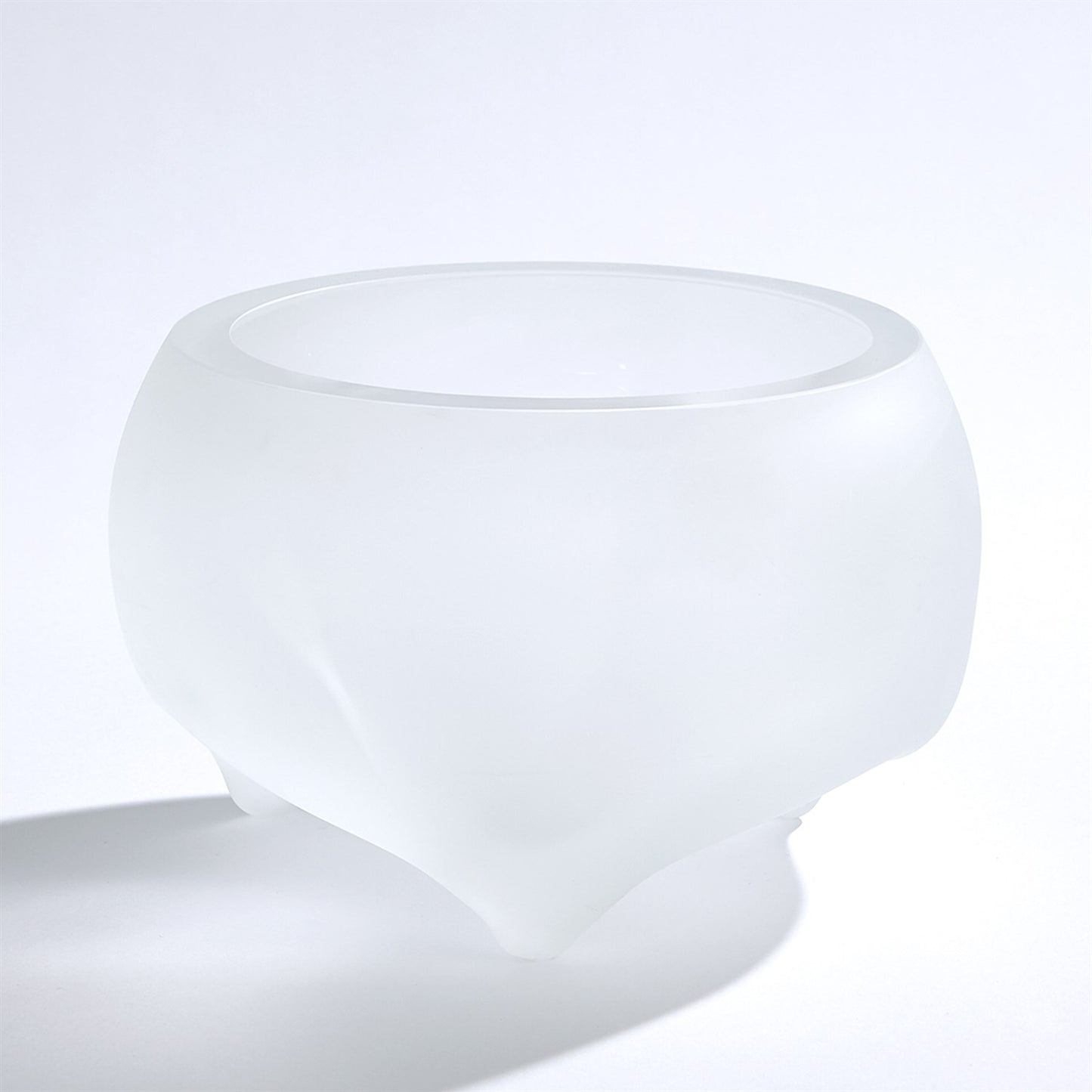 FREEFORM TRIPOD BOWLS-FROSTED CLEAR