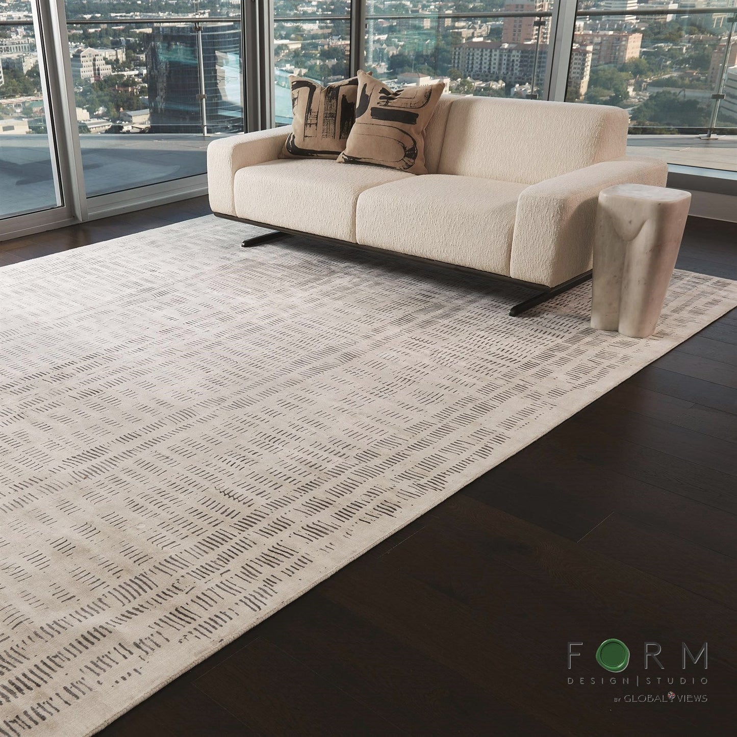 FREQUENCY RUG-CREAM/CHARCOAL