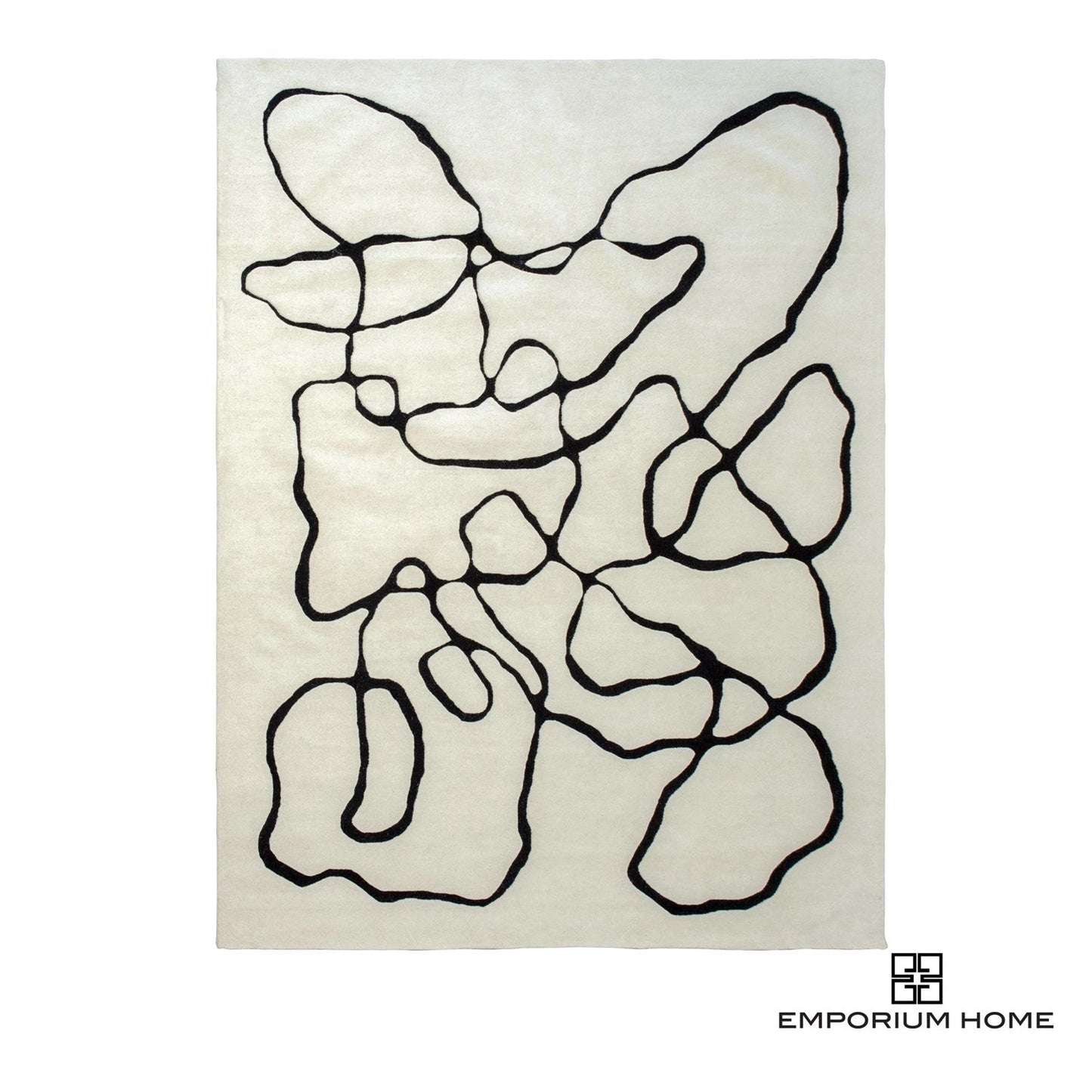 SQUIGGLE RUG-IVORY/BLACK