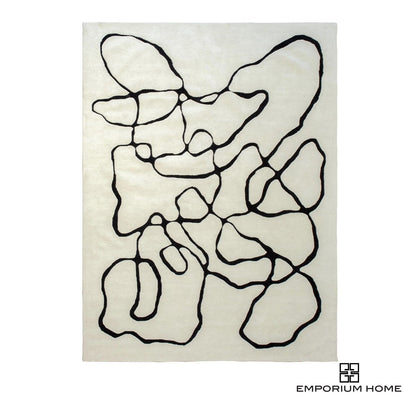 SQUIGGLE RUG-IVORY/BLACK