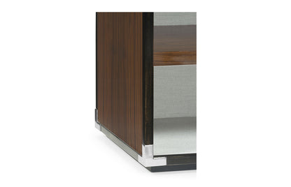 Campaign Style Dark Santos Rosewood Adjustable Storage Cabinet