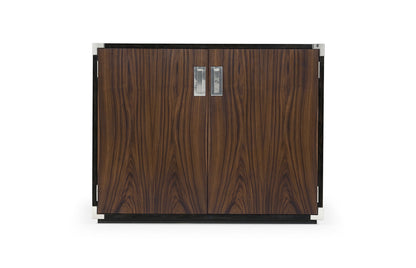 Campaign Style Dark Santos Rosewood Filing Cabinet